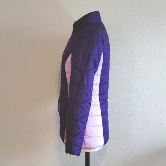 Roebuck & Co. NEW Purple Tonal Pocketed Quilted Puffer Jacket Ski Coat XL 16 - Picture 6 of 14